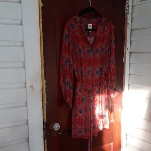 Anthropologie Tiny Multicolor Abstract Patterned Fabric Dresa Sz XS